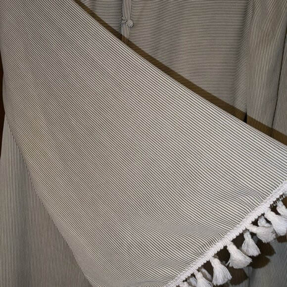 Lightweight Fringe Sleeve Striped Maxi Dress - Picture 2 of 4